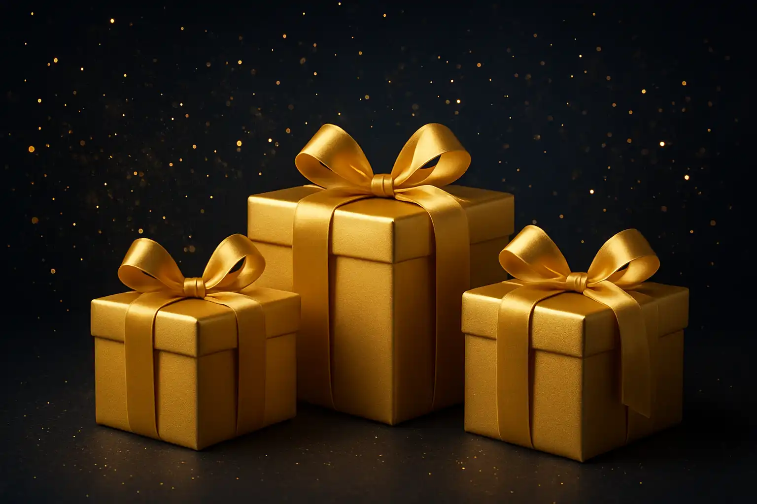 Golden gift boxes representing casino bonus promotions